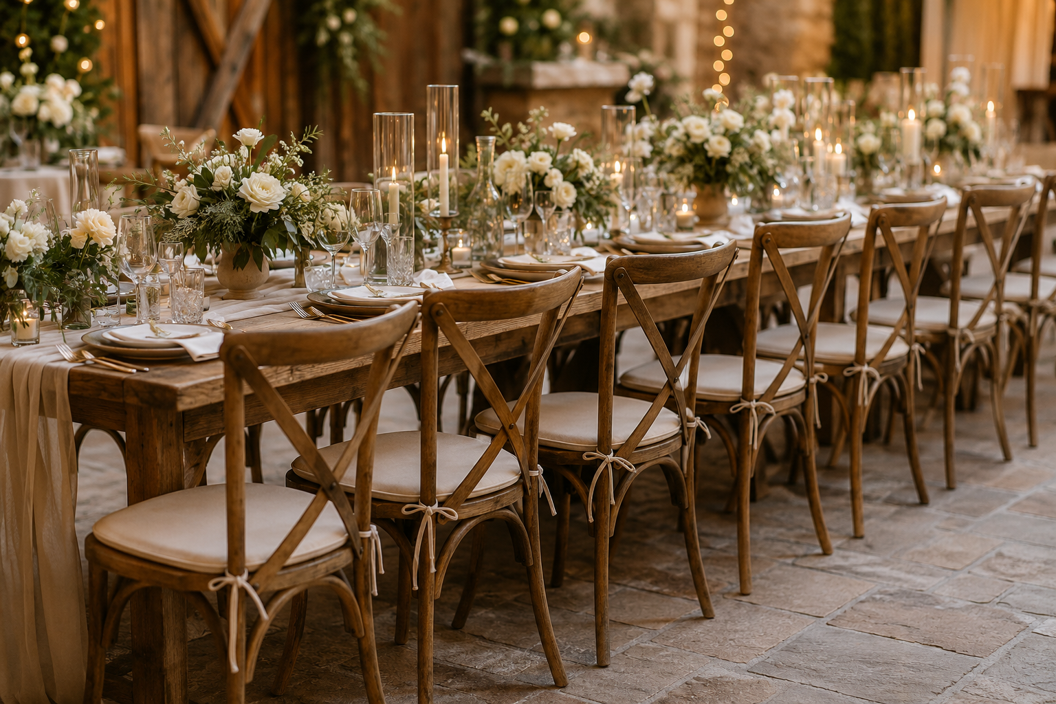 Crossback-Stühle von Event Control für Hochzeiten